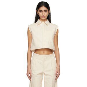 LouLou Studio "Adora" Top in Ivory, size Small